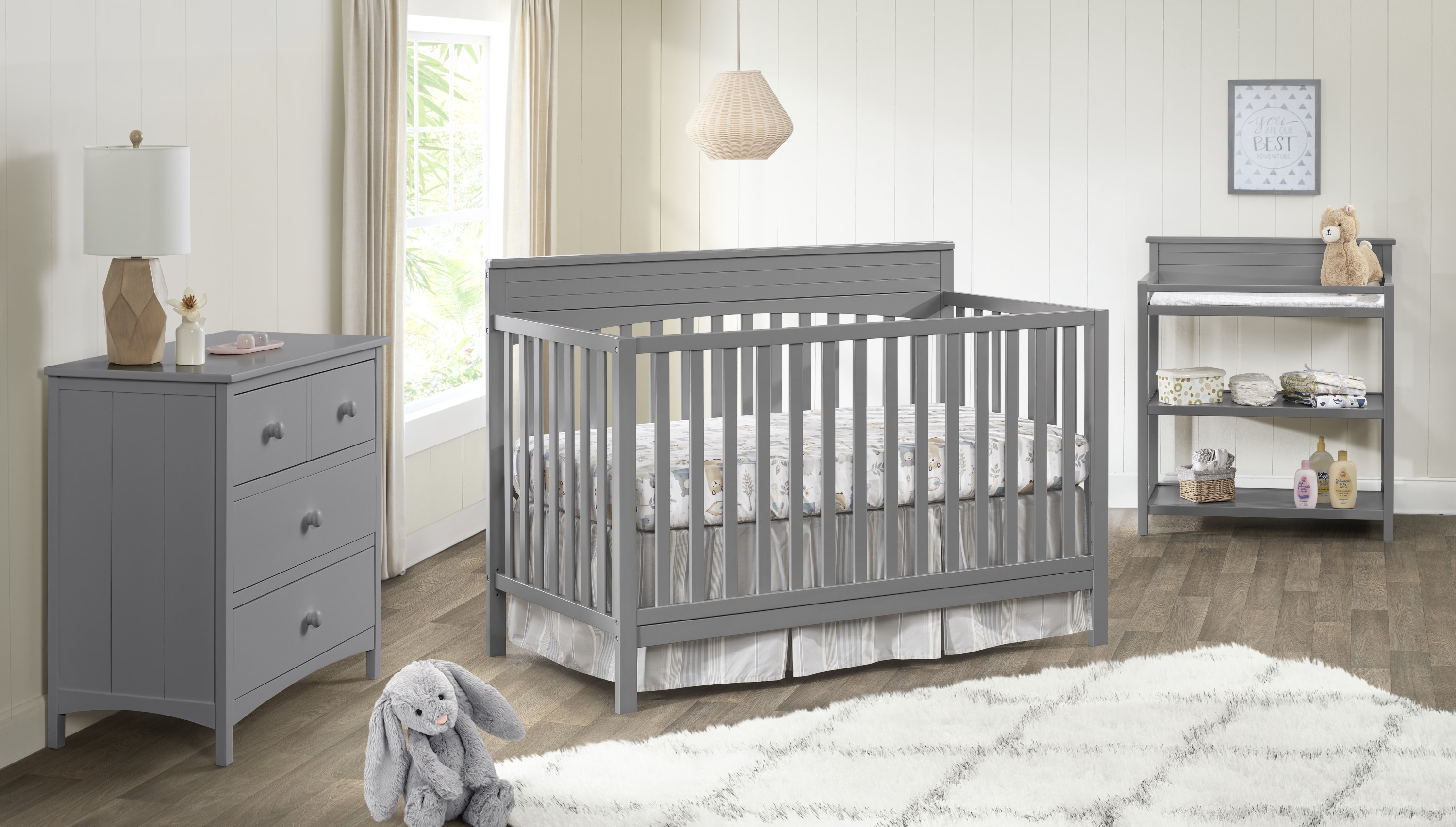 Oxford Baby Harper 4-in-1 Convertible Crib, Dove Gray, GREENGUARD Gold Certified, Wooden Crib - image 3 of 11
