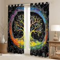 thumbnail image 2 of Manfei Tree Of Life Black Out Curtains,Boho bohemian Exotic Curtains Pack of 2 (42x63 Each),Western Fantasy Bedroom Curtains For Men Women,Microfiber Bedroom Decor, 2 of 6