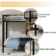 thumbnail image 6 of Leumius Full over Full Metal Bunk Bed Frame with Safety Rails & Ladders, Heavy-Duty Quiet Design for Teens and Adults,Black, 6 of 8