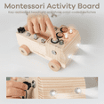 thumbnail image 4 of Comfy Cubs Busy Board Truck Toy Set - Montessori Activity Board for Kids 3+ - Natural Wood, 4 of 6