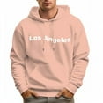 thumbnail image 6 of Men's 100% Cotton Los Angeles Letters Hoodie 330g Heavy Pocket Hood, 6 of 15