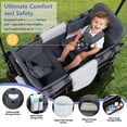 thumbnail image 4 of Minikid Baby Wagon Stroller for 2 Kids,Toddler Stroller With Canopy, Gray, 4 of 10
