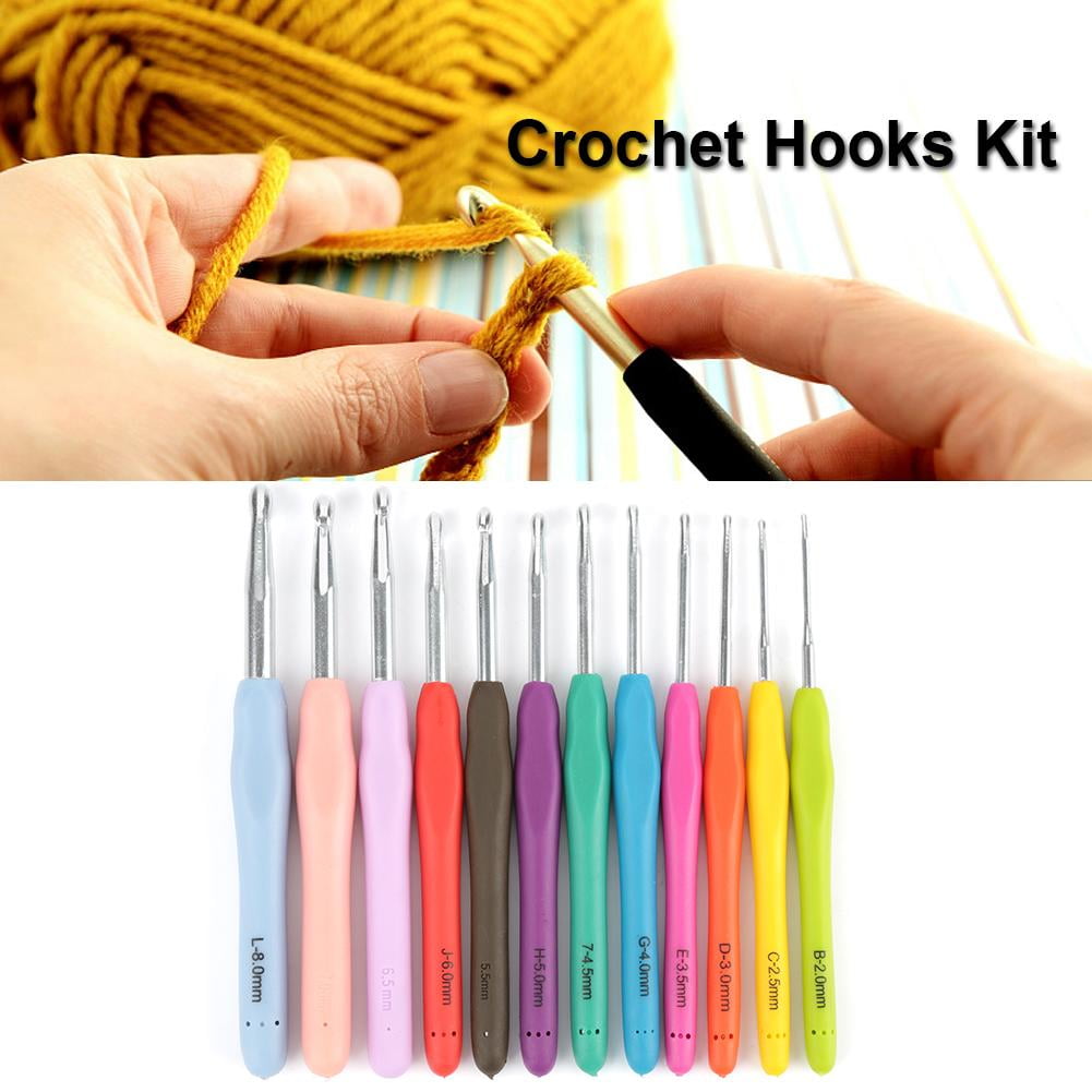 OTVIAP 12pcs Extended Crochet Hooks Needles with Accessories Hand Weave
