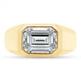 thumbnail image 2 of 2 1/4 Carat 9x7MM Emerald Cut Lab Created Moissanite Diamond Signet Wedding Band Ring For Men In 14K Yellow Gold Over Sterling Silver(G-H Color,VVS1 Clarity,2.25 Cttw)-7, 2 of 7