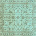 thumbnail image 1 of Ahgly Company Indoor Square Oriental Light Blue Modern Area Rugs, 4' Square, 1 of 4