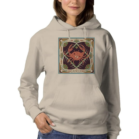 Cancer Zodiac Ethnic Style Hoodie Women -Image by Shutterstock, Female Small