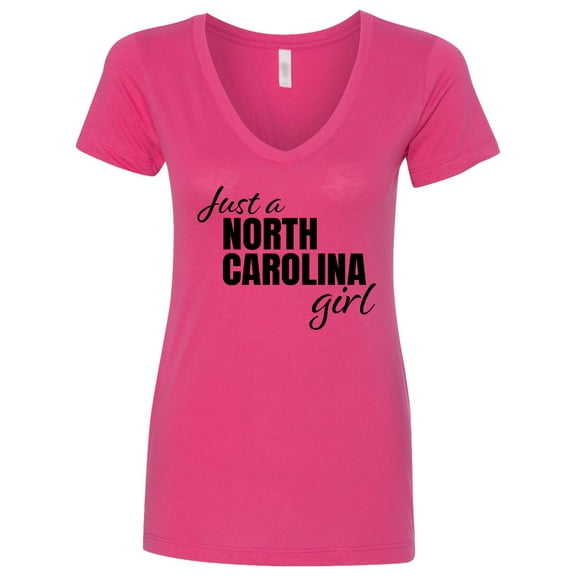Inktastic Just a North Carolina Girl Born and Raised Women's V-Neck T-Shirt