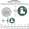 thumbnail image 6 of White Llama Stud Earrings, 6 of 7