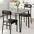 thumbnail image 1 of 3-Piece Dining Set for 2 with Square Table & Upholstered Chairs, Modern Kitchen Table with Metal Frame for Small Spaces and Apartments, 1 of 7