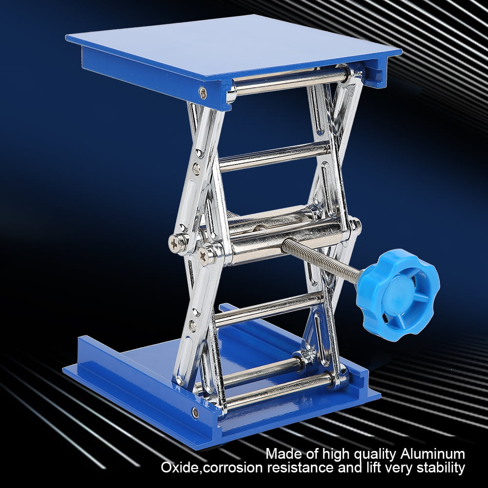 Blue Galvanized Aluminum Standard Rack Scissor Laboratory Lifting Rack Platform 100 x 100mm for Office for Physical for Experiments