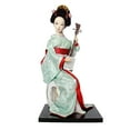 thumbnail image 3 of Figura coleccionable de geisha japonesa de 12 pulgadas, muñeca oriental, estatua de niña artesanal Rojo y verde claro, 3 of 9