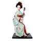 thumbnail image 3 of Figura coleccionable de geisha japonesa de 12 pulgadas, muñeca oriental, estatua artesanal de niña. Rojo y verde claro, 3 of 9