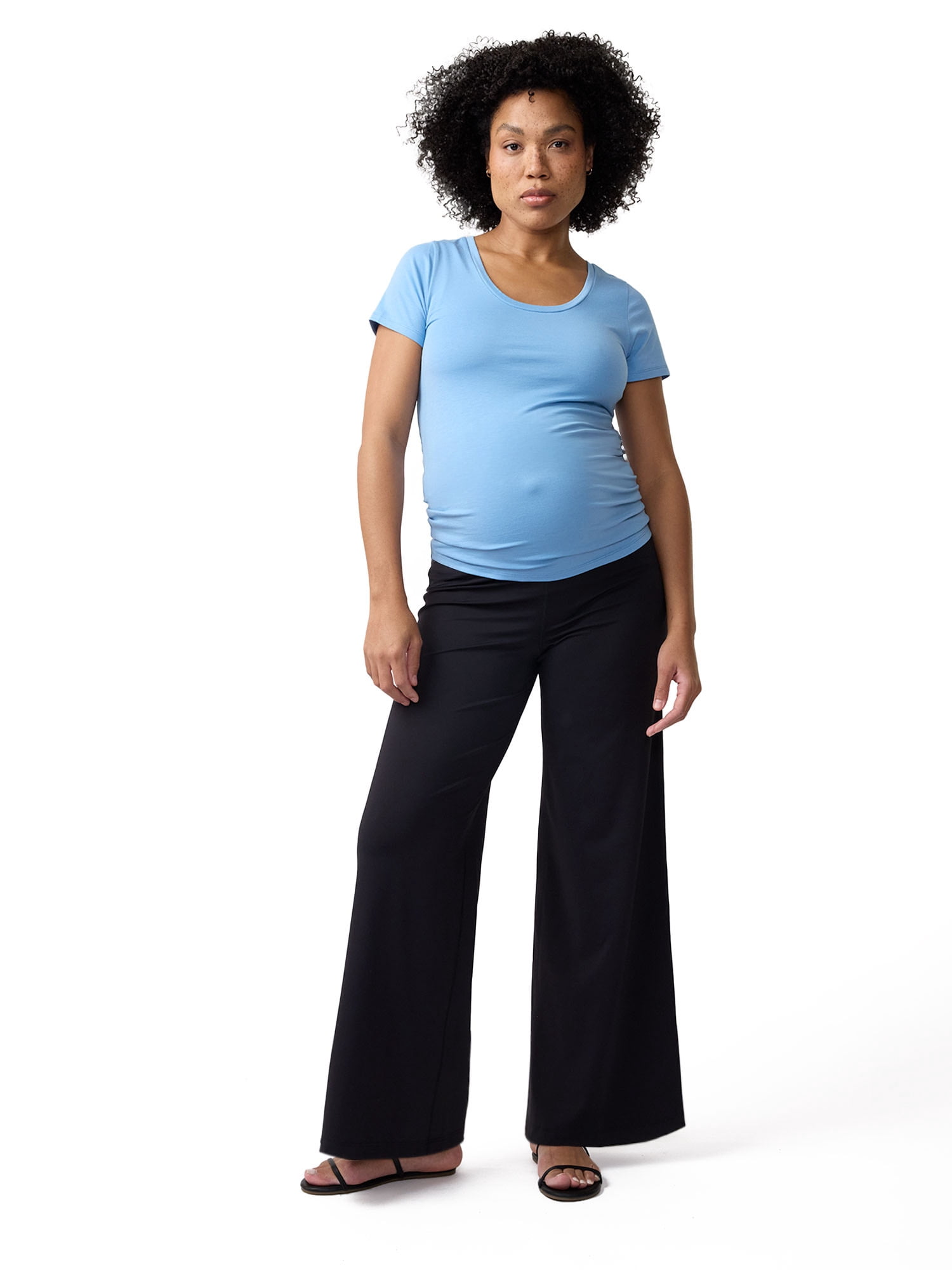 Ingrid & Isabel For Every Belly Women's Maternity Short Sleeve Fitted Scoop Tee, Sizes S-XXL