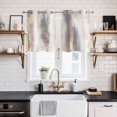 thumbnail image 2 of Beige Gray Kitchen Curtains Small Short 39 Inch Length, Abstract Grunge Mottled Neutral Texture Grommet Top Bedroom Living Room Curtains, Light Filtering Cafe Curtain Drapes 2 Panels Set 55''x39'', 2 of 9