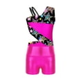 thumbnail image 5 of Alvivi Girls Leotard 2 Piece Asymmetrical Shoulder Straps Sports Dance Gymnastic Leotards Jumpsuit Starry Black 4, 5 of 7