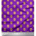 thumbnail image 1 of Soimoi Purple Silk Fabric Pomeranian Dog Print Sewing Fabric Yard 42 Inch Wide, 1 of 3
