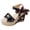 Black, variant on Women's Platform Wedges Sandals Open Toe High Heels Cute Tie Bowknot Ankle Strap Slip on Boho Comfortable Dressy Summer Walking Shoes Black Size 8.5