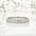 thumbnail image 3 of Women's Platinum Plated Sterling Silver 1ct CZ Two Row Pave Setting Eternity Ring Wedding Bands ( Size 5 to 9 ), 3 of 10