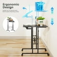 thumbnail image 6 of PRZL Height Adjustable Rolling Desk Mobile Portable Laptop Stand Cart Small Sit Standing Desk Computer Table Workstation for Home Office, Black, 6 of 9