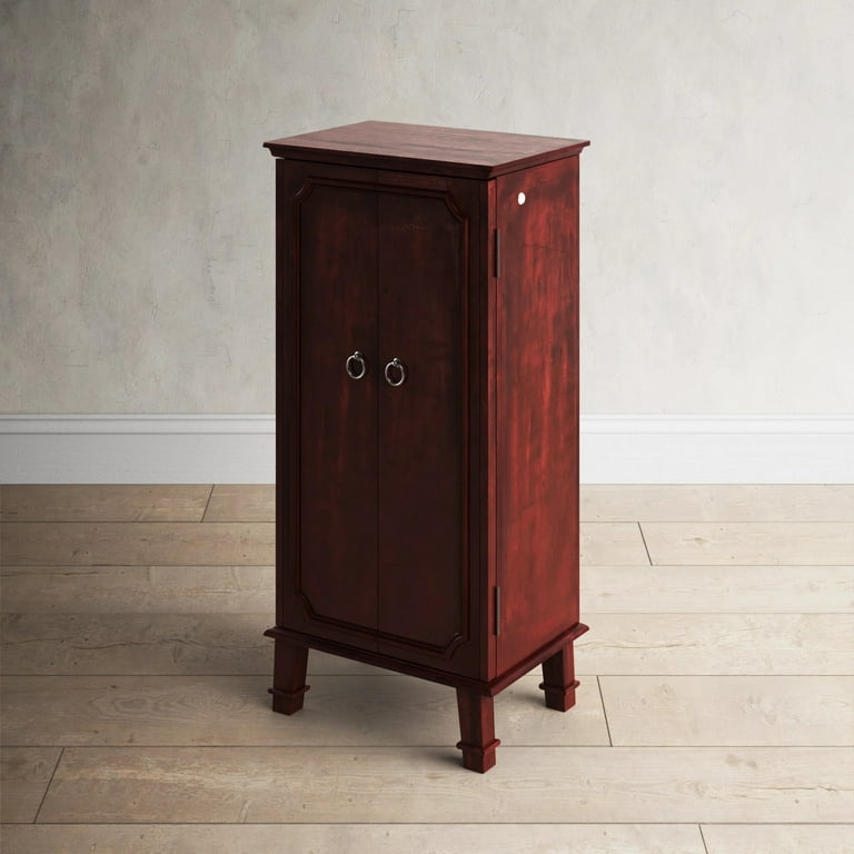 Hives and Honey Cabby Armoire Jewelry Cabinet Fully Locking Cherry
