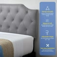 thumbnail image 3 of Diamond Tufted Queen Headboard, Uphoulstered Headboard witAdjustable Height, Wall Mount & Frame Attach, Queen Size Headboard Only, Gray, 60" L x 20" W, 3 of 7
