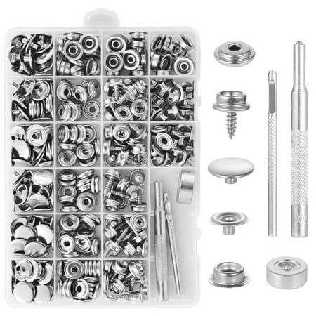 

323Pcs Boat Canvas Snap Kit Stainless Steel Canvas Repair Kit with Punch Plier and Setting Tools Marine Grade Screws Snaps Snap Fasteners Kit for Boat Cover Furniture