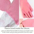 thumbnail image 4 of Fleece-lined, Long Cuff, Reusable Waterproof Dishwashing Household Non-Slip Cleaning Rubber Gloves (2 Pairs), 4 of 7