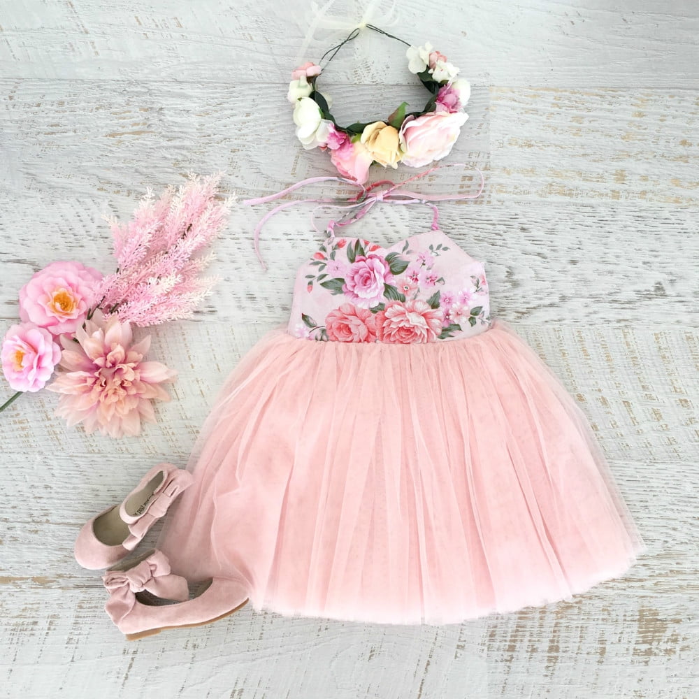 Toddler Kids Baby Girl Summer Princess Denim Tulle Tutu Party Dress Clothes 2-7Y