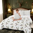 thumbnail image 4 of Manfei Green Billed Waterfowl Print 7 Pieces Full Size Bedding Sets,Farmhouse Duck Full Size Bed in a Bag,Polkadot Reversible, 4 of 7