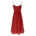 thumbnail image 4 of adviicd Long Formal Dress Women's Long Rosette Lace Cap Sleeve Gown Red 3XL, 4 of 5