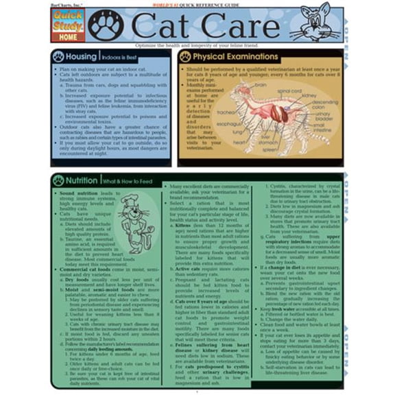 BarCharts- Inc. Cat Care- Pack of 3