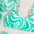 thumbnail image 6 of hengsof Girls' Four Piece Swimsuit Set Tie Dye High Waist Bikini Short Sleeve Round Neck Top Vest Swim Skirt Shorts Swimsuit Set Summer Beach Swimwear for Ages 8-14, 6 of 8