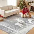 thumbnail image 2 of 8'x10' Area Rugs, Grey Christmas Indoor Outdoor Area Rug for Living Room Bedroom, Xmas Elk Tree Snowflake Washable Bathroom Rugs Kitchen Floor Carpet Mats Home Decor, 2 of 8
