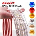 thumbnail image 4 of Tira de luces LED AC220V 230V 2835 120 LED/m Barra de lámpara con cinta adhesiva suave flexible y cortable de 10 cm, color rojo, azul hielo, verde, amarillo y rosa, 4 of 5