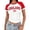 White, variant on Womens Tops Women Slim Fit Cropped Flag Print Short Sleeve T-shirt World Cup Themed Breathable Going Out Cheerleading Crop Tops Blue S
