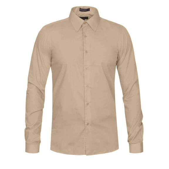 J. METHOD Men's Classic Slim Fit Button Down Long Sleeve Solid Color Dress Shirts S-2XL [NEMT104]
