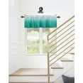 thumbnail image 6 of Kitchen Cafe Valance Curtain for Small Windows,Modern Minimalist Abstract Color Art Rod Pocket Short Valances Teal and White Gradient Window Treatment Panel for Living Room/Bedroom/Bathroom,42x18in, 6 of 9