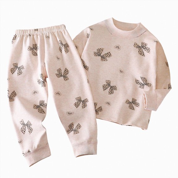 HFHAPW Baby Boy Girl Pajamas Little Boys Girls Pajamas 2 Piece Train Toddler Sleepwear Fall Winter Clothes Set
