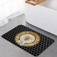 thumbnail image 5 of Kitchen Mat Rug Set of 2 Vintage Flower Bee Honey Hive Black Background Runner Rug Anti-Fatigue Comfort Memory Foam Standing Mat Non-Slip Floor Door Mat for Bathroom Bedroom 18x30in+18x60in, 5 of 6