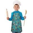 thumbnail image 2 of Baseball Football Pattern Kids Aprons for Girls and Boys,Adjustable Neck Strap Toddler Aprons for Kids Cooking Baking, 2 of 7