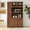 Walnut, variant on Noble House Junton 70.9" Farmhouse Pantry Cabinet with Doors, Pull-Out Multi-Tier Shelves, Wooden Storage Shelf, White