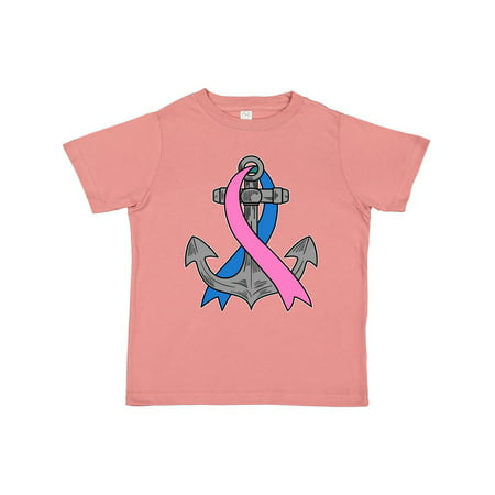 

Inktastic Thyroid Cancer Awareness Anchor with Teal Pink and Blue Ribbon Gift Toddler Boy or Toddler Girl T-Shirt