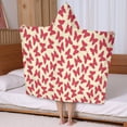 thumbnail image 5 of Red Butterfly Red Silhouette Pattern Hooded Bath Towel，50"x30" for Ages 3 To 12 Kids, Quick Dry Lightweight Soft Microfiber Hood Beach Towel Cover Up for Kids, 5 of 7