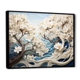 thumbnail image 2 of Designart "Ivory And Azure River Composition I" Landscape Forest River Floater Framed Wall Art Living Room, 2 of 5