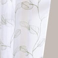 thumbnail image 5 of Curtainking Kitchen Curtains 26x45 inch Leaf Embroidered Sheer Curtains Kitchen Windows Cafe Curtains Rod Pocket 2 Panels Sage on White, 5 of 6