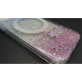 thumbnail image 3 of For Apple iPhone 14 (6.1") Gradient Clear Hybrid with MagSafe Compatible Glitter Stars Flakes Luxury Bling TPU PC Case Cover fit iPhone 14 - Purple Pink, 3 of 6