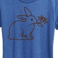 thumbnail image 3 of Instant Message - Bunny With Flower - Women's Short Sleeve Graphic T-Shirt, 3 of 6