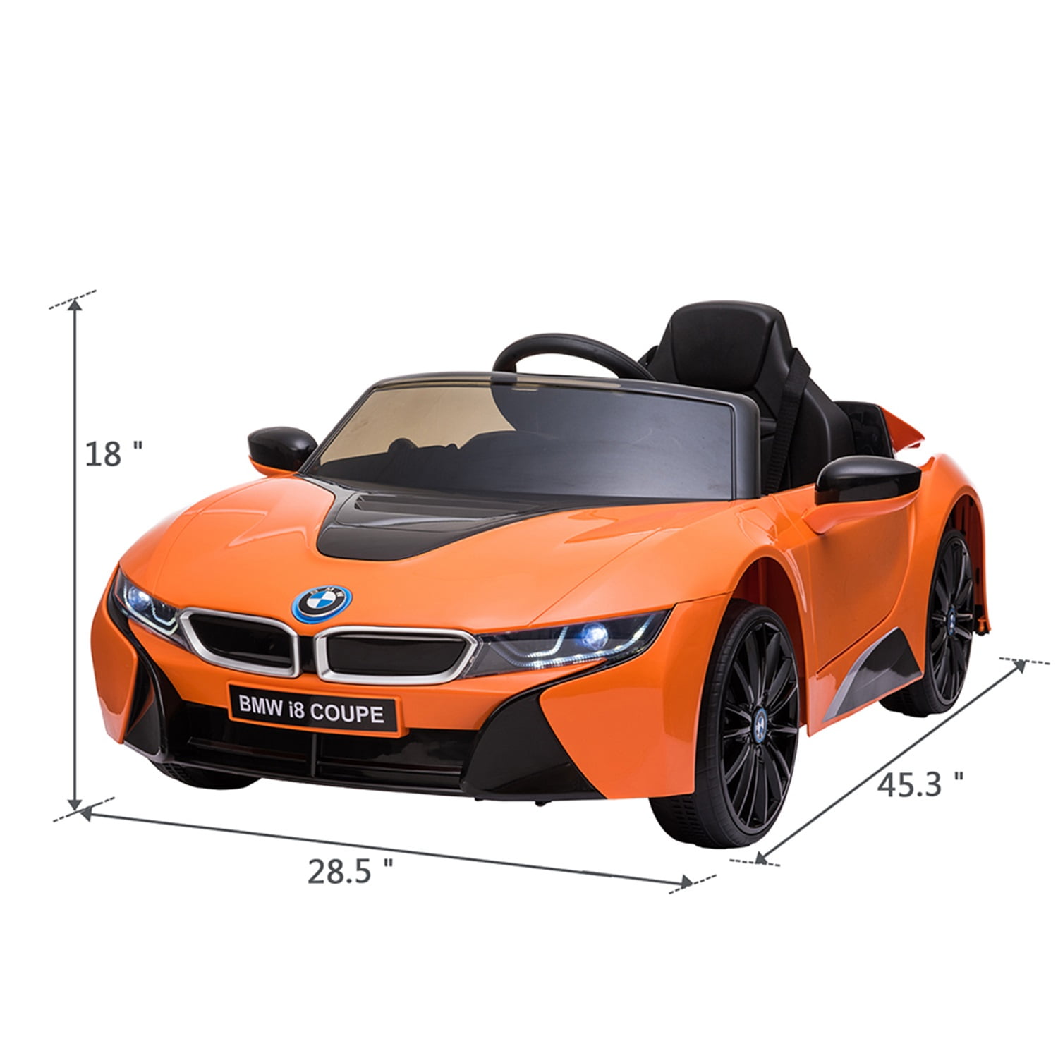 CIPACHO 12V Powered Ride On Car, Officially Licensed Electric Kids Car Toy with Remote Control Music Horn Lights Suspension Wheels, Orange