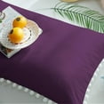 thumbnail image 6 of DNG Creations 4 Piece Pom Pom Sheet Set 100% Egyptian Cotton, White Pom-Pom Fringe Solid Pattern 18 Inch Deep Pocket ( Solid Plum - Twin ), 6 of 7