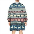 thumbnail image 2 of Wearable Oversized Blanket,Multicolor Christmas Pattern Wearable Blanket Hoodie for Adults,Cozy Hooded Blankets with Super Pockets,Super Warm Fuzzy Pullover for Women & Men, 2 of 6